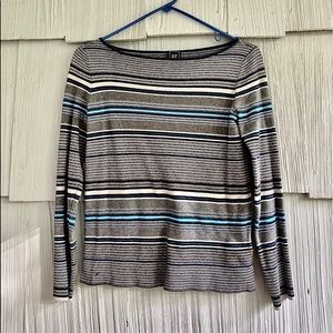 WOMEN’S GAP SHIRT-BLUE WITH STRIPES